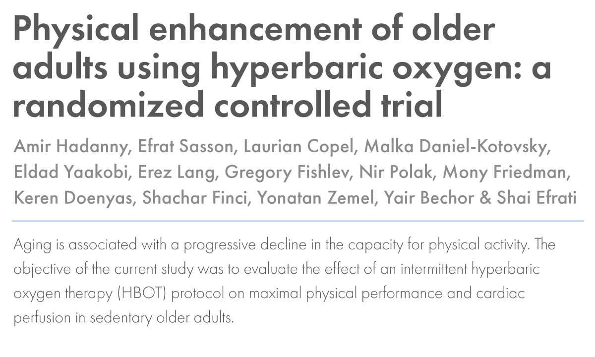 Physical enhancement of older adults  using hyperbaric oxygen: a randomized  controlled trial