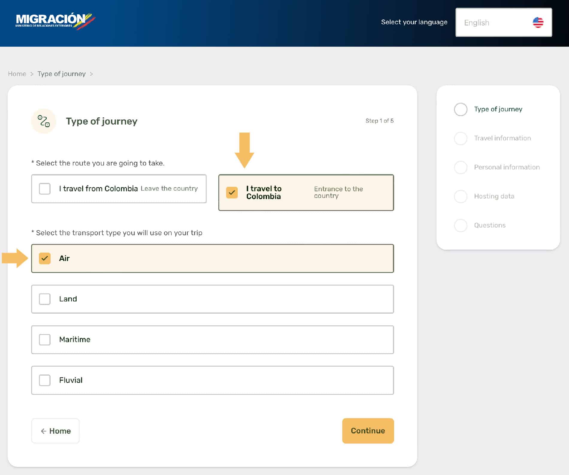 How to Fill in Check-Mig Colombia Form - OmniStem